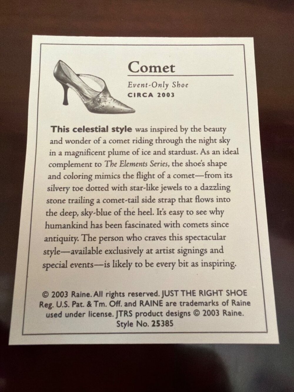 2003 Just the Right Shoe by Raine “Comet” Event Exclusive Mini Shoe Fig NEW - Picture 11 of 14